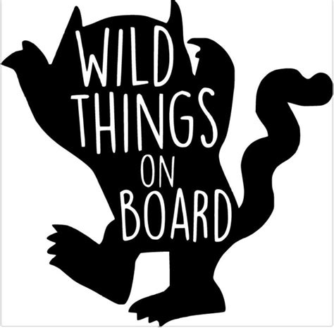 Wild Things on Board SVG Wild Thing on Board - Etsy | Cute car decals ...