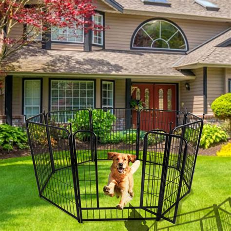 Bosely Heavy Duty Dog Exercise Fence Indoor Outdoor Anti-Rust 8 Panels ...