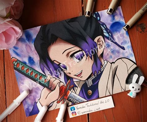 Anime Colored Pencil Drawing Realistic as a PRINT Demon Pillar - Etsy