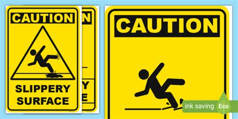 FREE! - Caution Slippery Surface Sign Posters | Signage | Twinkl