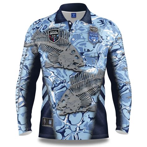 Buy 2021 NSW Blues 'Skeletor' State of Origin Fishing Shirt - Adult ...