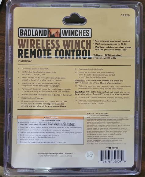 Badland Winches Wireless Winch Remote Control 50' Range 69229 Brand NEW ...