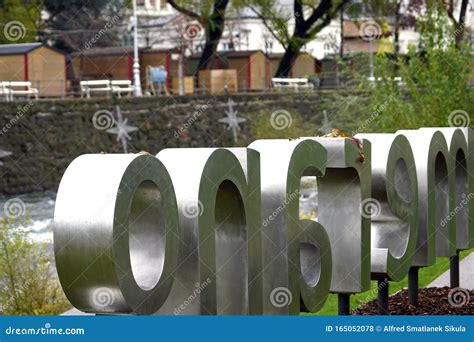 River Adige and Christmas Market in Merano South Tirol Italy Stock ...