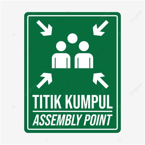 Titik Kumpul Assembly Point Sign Vector, Titik Kumpul, Assembly Point ...