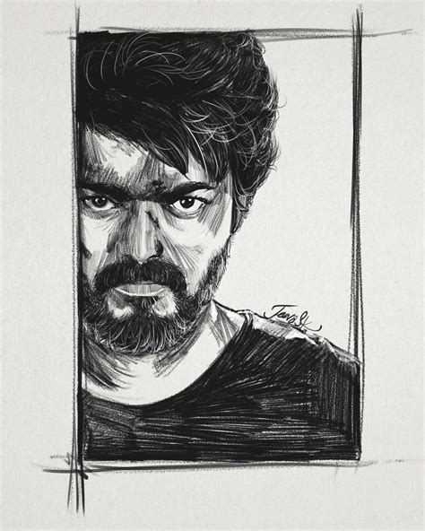 Jeeva Artist - Beast Thalapathy Vijay Pencil Sketch 2021 April 2022 ...