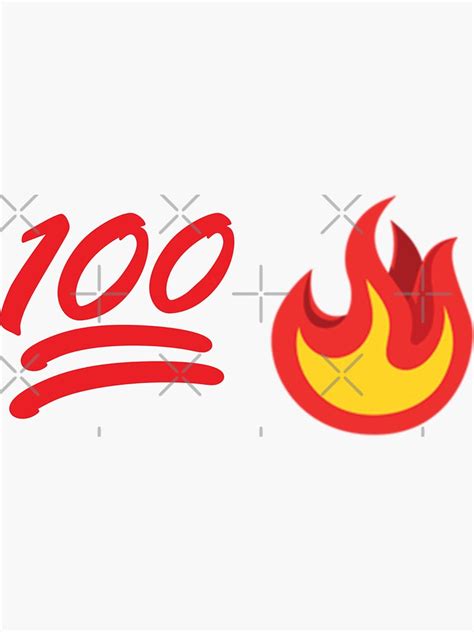 "100 Fire Emoji Emoticon Funny Meme" Sticker for Sale by Aetha | Redbubble