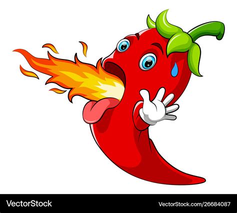 Hot chili cartoon character Royalty Free Vector Image