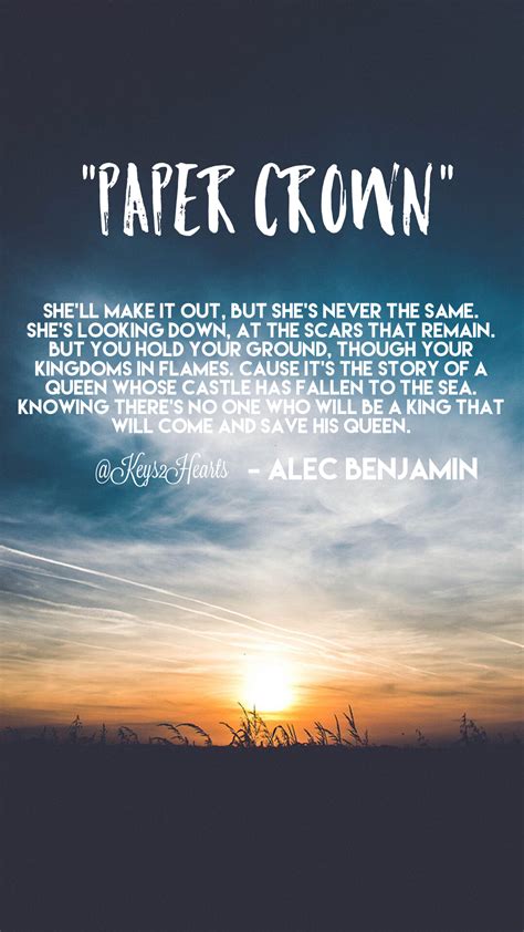 Alec Benjamin Quotes Alec benjamin paper lyrics song quotes crown ...