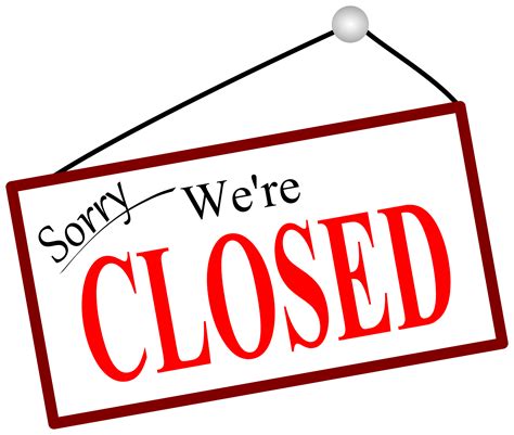 Closed Sign Business Hours Temporary Closure Notice PNG File | PNG All