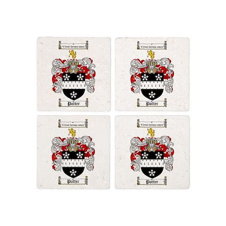 Potter Family Crest Tile Coaster by coatofarmscrest