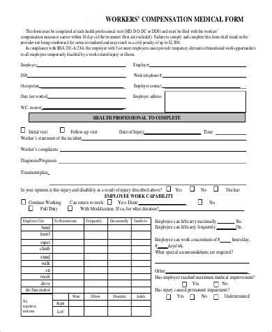 Workers Compensation Forms Printable