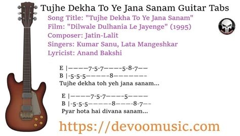 Tujhe Dekha To Ye Jana Sanam Guitar Tabs | Easy Tabs 00 - GUITAR KNOWLEDGE