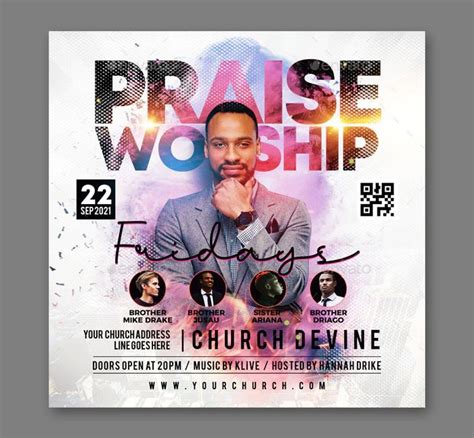 Church Flyer PSD Template | Flyer and poster design, Church poster ...