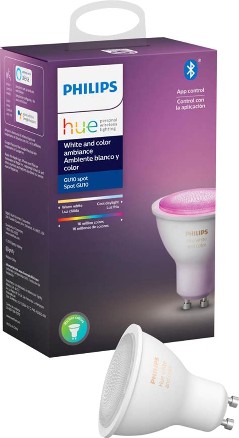 Customer Reviews: Philips Hue GU10 Bluetooth 50W Smart LED Bulb White ...