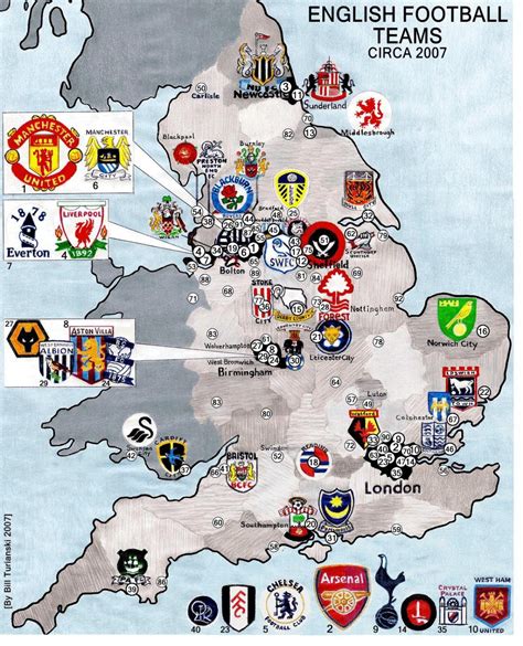 UK football club map - UK football clubs map (Northern Europe - Europe)