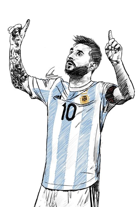 Messi Argentina (dibujo digital) | Esbozos, Tatuajes de leo messi ...