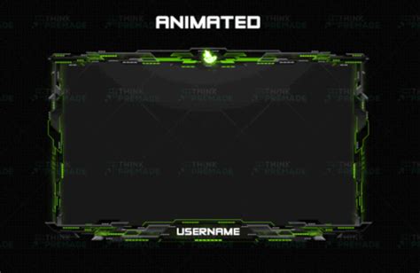 Animated Twitch Webcam Border OBS Streaming Overlay Polished Jade ...