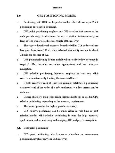 Unit-4 - GPS Positioning Modes | PDF | Global Positioning System ...