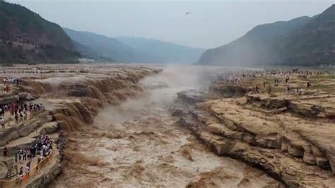 Yellow River's magnificent Hukou Waterfall swells - CGTN