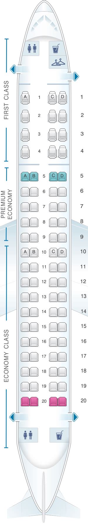 Seat Map American Airlines Embraer ERJ 175 V1 | SeatMaestro.com