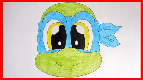 How to draw Cute ninja turtles, Leonardo - YouTube