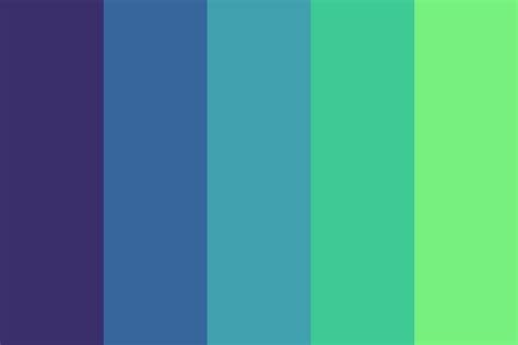 Blue to Green Gradient Color Palette