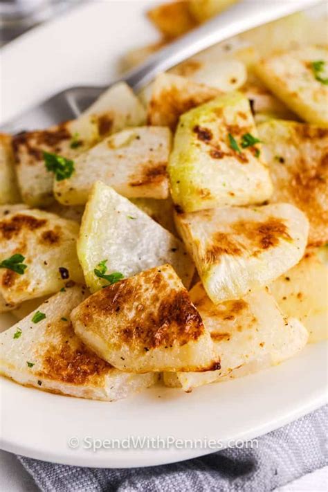 Roasted Kohlrabi {With Garlic & Parm!} - Spend With Pennies | Kohlrabi ...