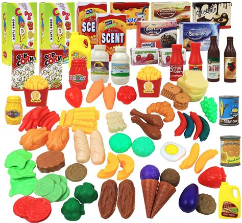 Click N' Play 120 Piece Toy Food Set for Kids | Fake Food | Play Food ...