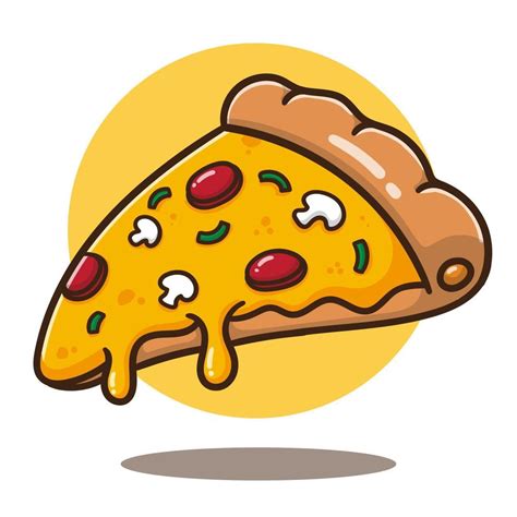 hand draw cartoon pizza good for sticker, vector illustration 14828363 ...