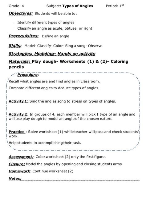 Angles lesson plan