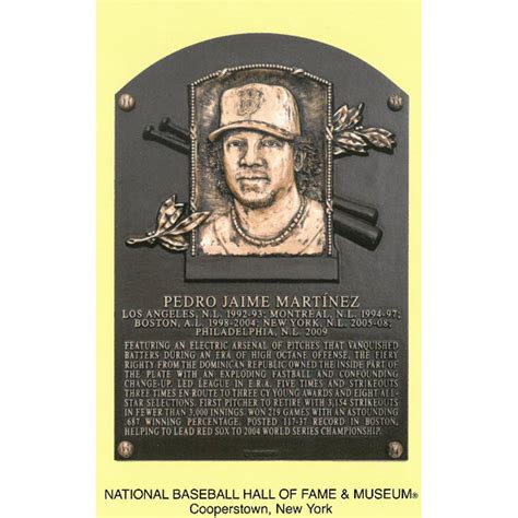 Pedro Martinez Baseball Hall of Fame Plaque Postcard