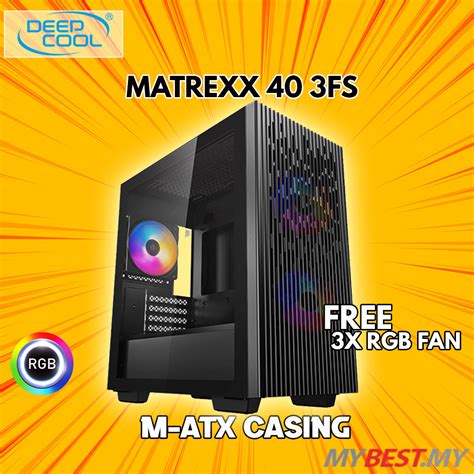 DEEPCOOL Matrexx 40 3FS RGB TG MATX CASING | Shopee Malaysia