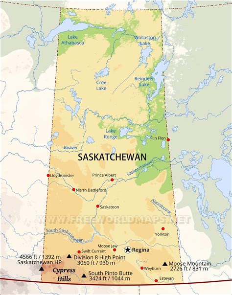 Saskatchewan Map In Canada - Black Sea Map