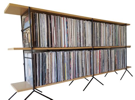 Record Shelves Unit (Holds 660 Records) American Made Steele and Wood ...