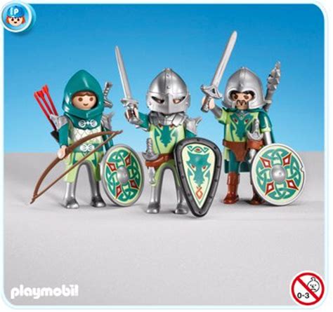 Playmobil Set: 7973 - 3 Green Dragon Knights - Klickypedia