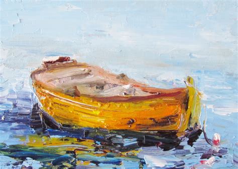 Painting of the Day, Daily Paintings by Delilah: Row Boat Oil Painting