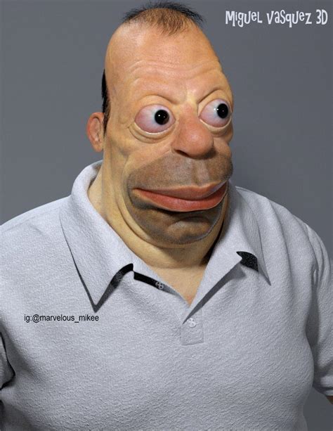 Re-imagined 3D sculpture of Homer Simpson as a human : r/mildlyterrifying