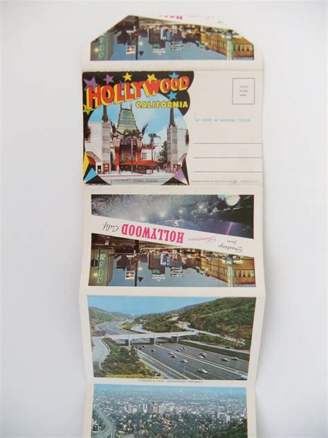 Vintage Hollywood California Postcard 12 Picture Fold Out - Etsy