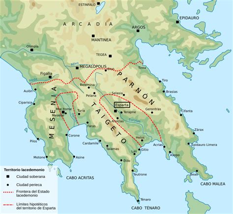 Mapa de la región de Esparta | Grecia antigua, Grecia, Historia de ...