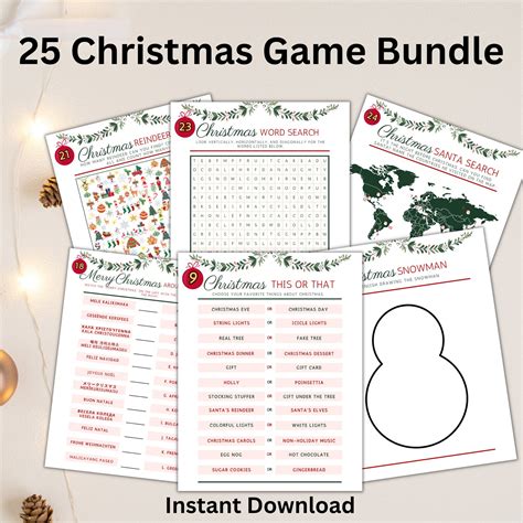 Advent Calendar Activity Bundle, Printable Christmas Games Instant ...