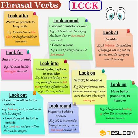 22 Common Phrasal Verbs with Look in English • 7ESL