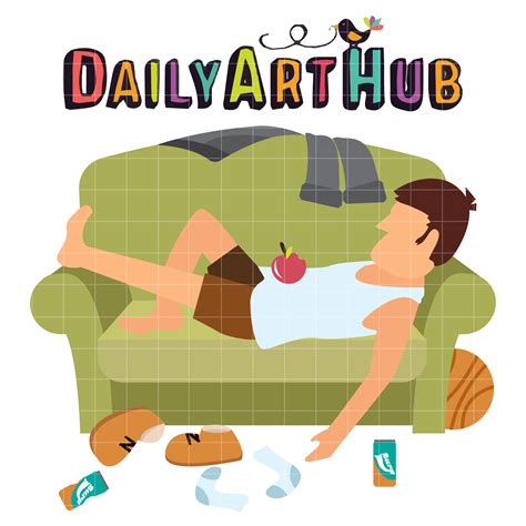 Lazy Day Clip Art Set | Daily Art Hub