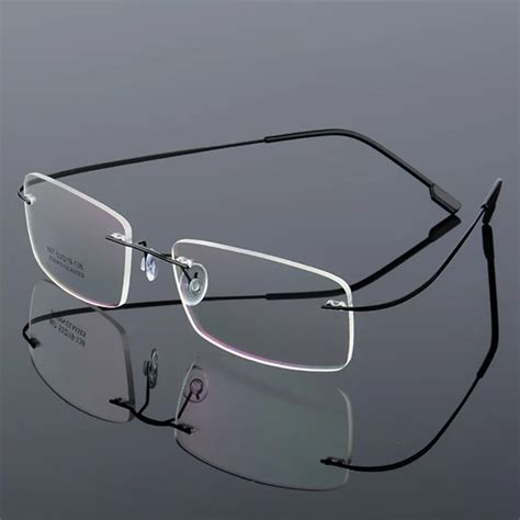 Rimless Titanium Eyeglasses Frames Men Men Optical Frame Prescription ...