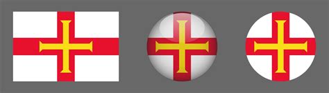 Guernsey Flag Set Collection, Original Size Ratio, 3d Rounded and Flat ...