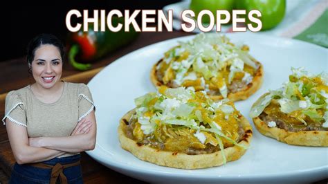 Authentic Mexican SOPES in salsa verde | Chicken sopes recipe | Villa ...