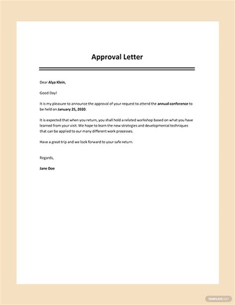 FREE Approval Letter Template - Download in Word, Google Docs, PDF ...