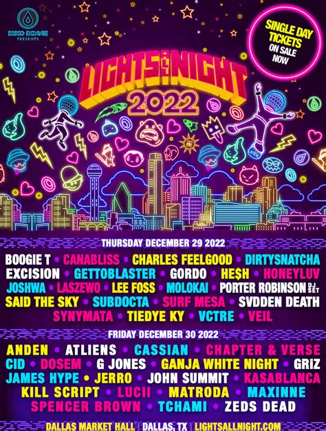 Lights All Night Dallas 2022 Daily Lineup | Grooveist