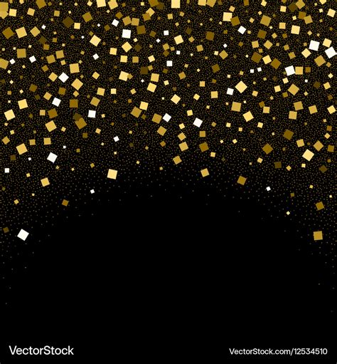 Gold confetti glitter on black background Vector Image