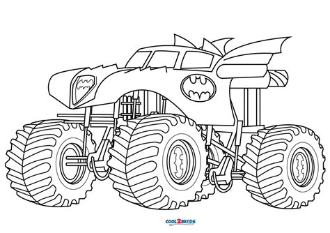 Free Printable Batman Monster Truck Coloring Pages For Kids