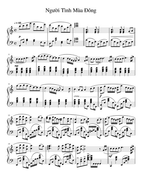 Người tình mùa đông piano sheet | Tải ngay sheet nhạc free